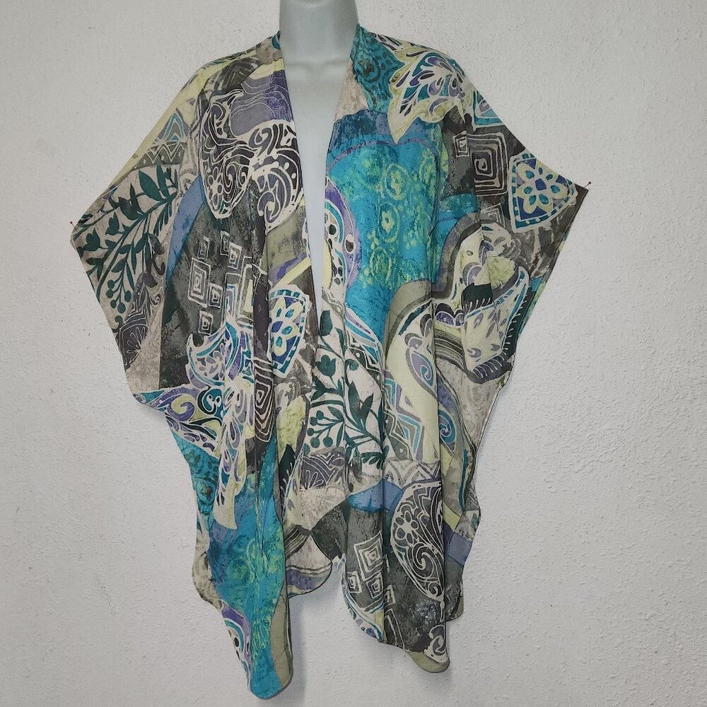 Chico's ** stylish open-front long cover top OSFM